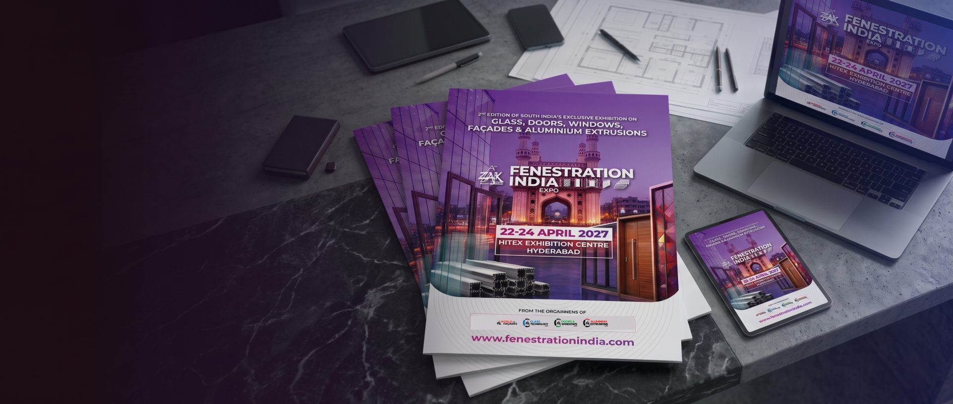 Zak Fenestration India Expo brochure and floor plan