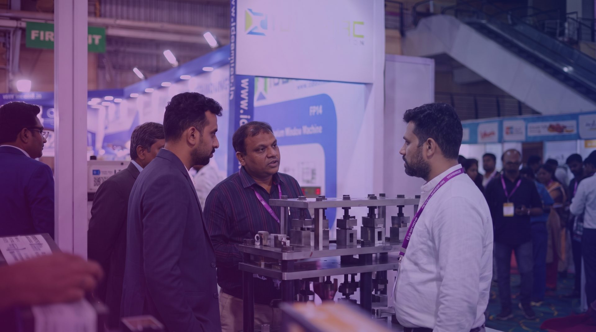 Product displays at Zak Fenestration India Expo