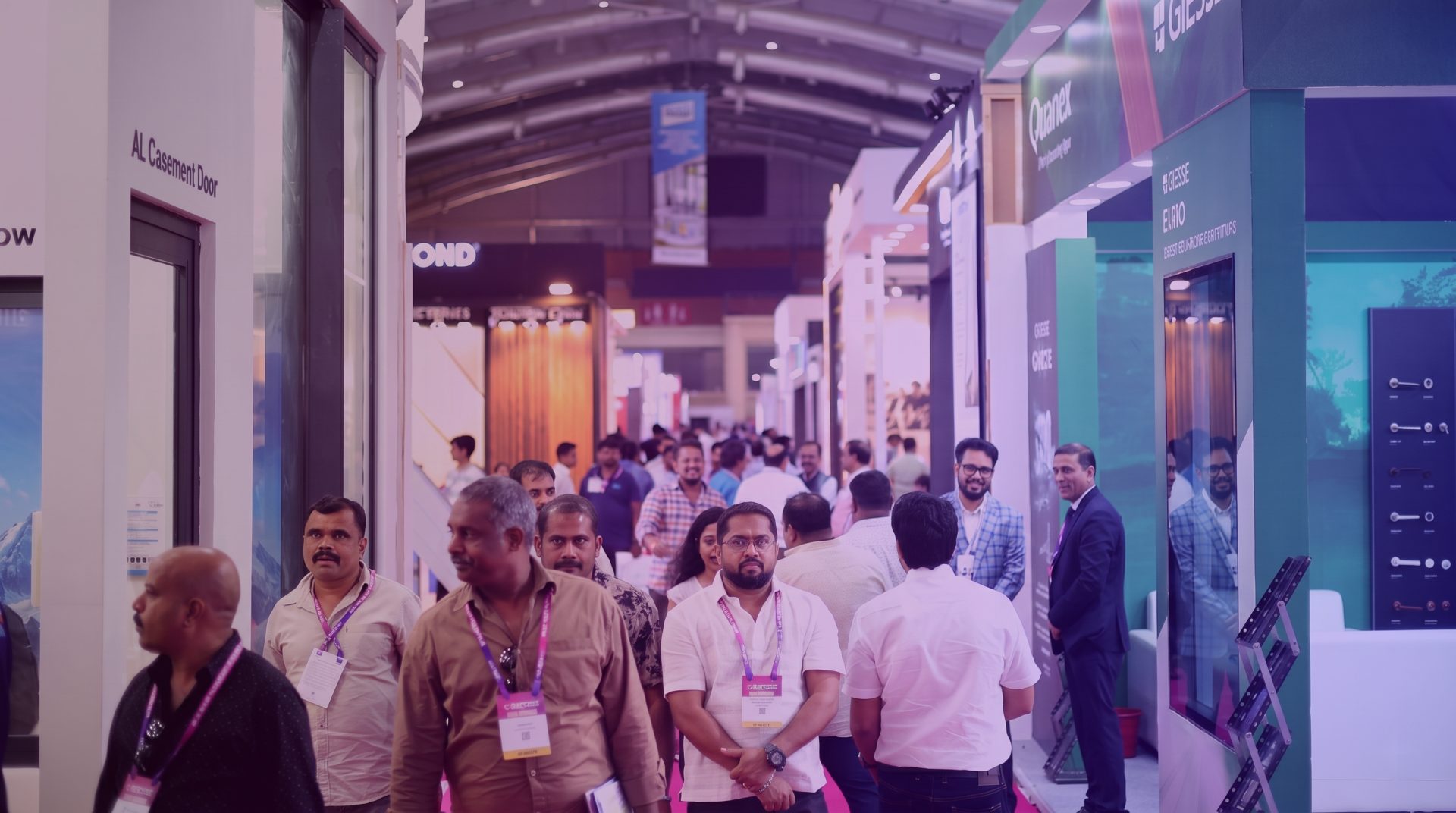 Visitors on the Zak Fenestration India Expo show floor